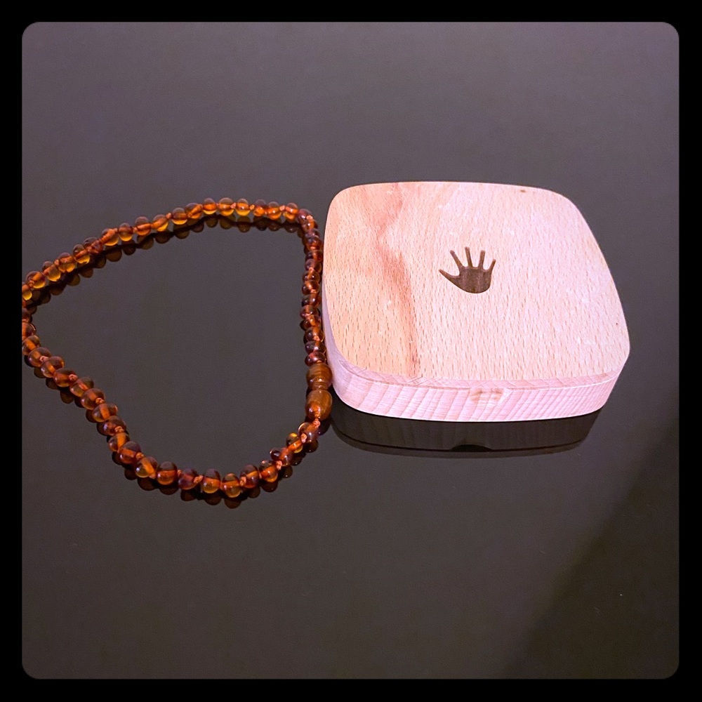 Baby Teething Necklace - Natural Amber Beads